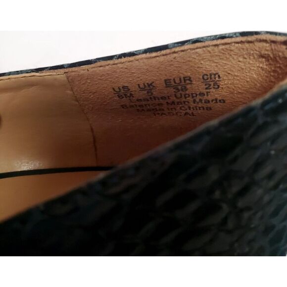 Naturalizer Pascal Shoes 8M Green Snakeskin Embossed Round Toe Buckle Bit Heels - Picture 14 of 16